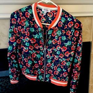 Light floral zipper jacket